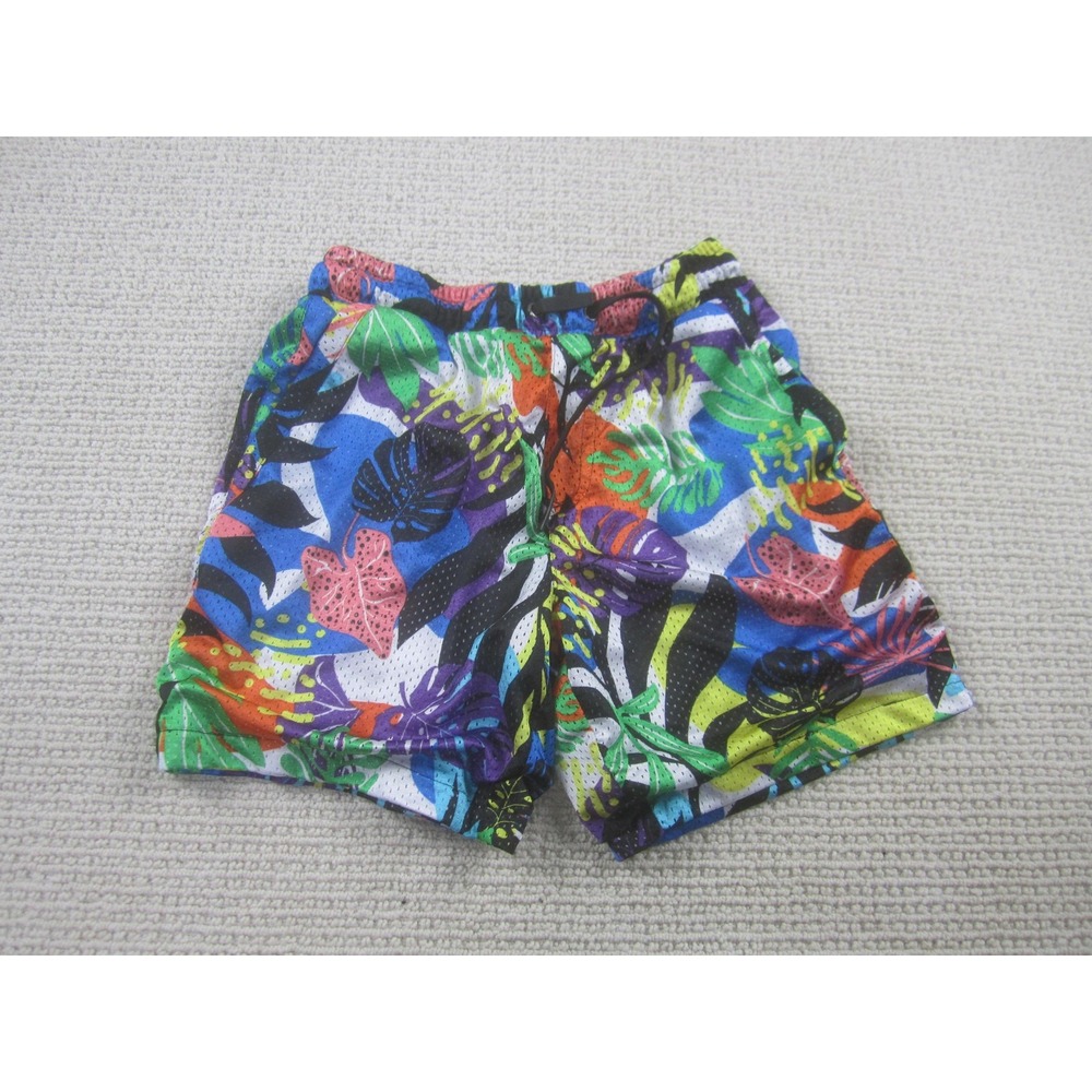 Good Vibes Shorts‎ Mens Small Multicolor Tropical Mesh Drawstring Lined Swim